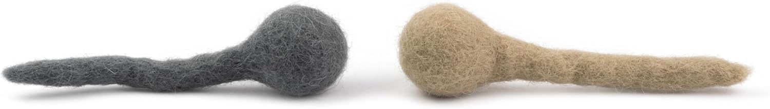 Filzball mit Schwanz – 4er-Set aus Naturwolle