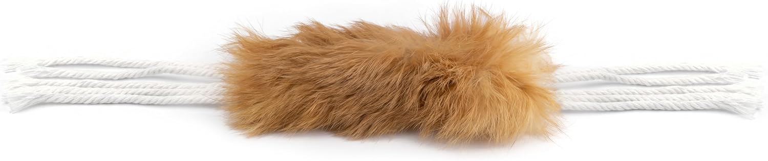 Katzenspielzeug Hasenfell mit Wollfransen Mini