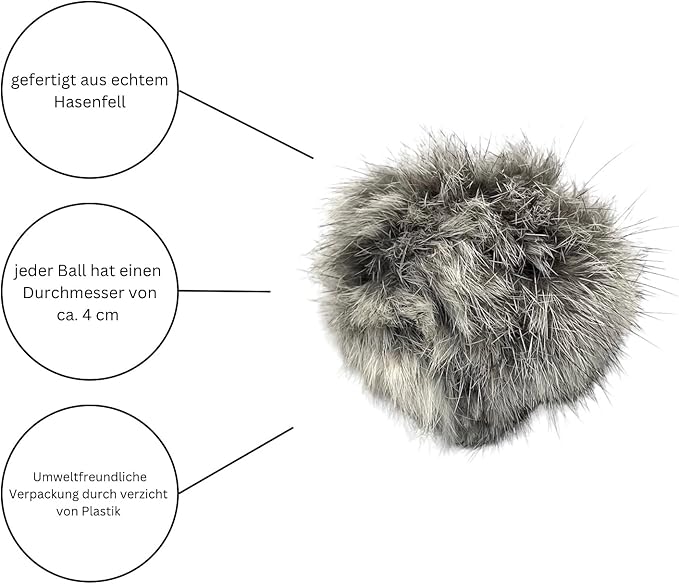 2 x Katzenspielzeug - Pompom Flausch Ball