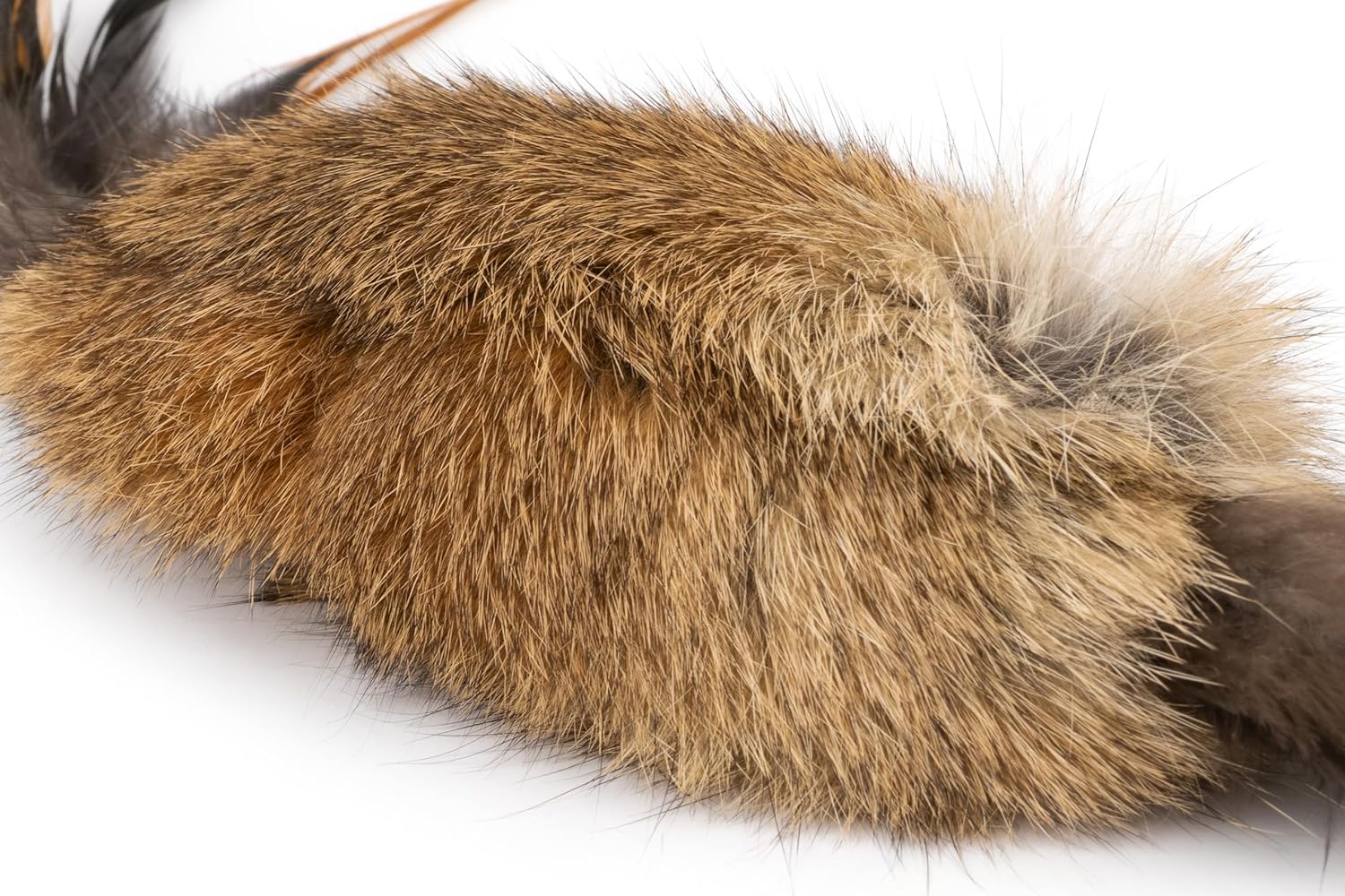Katzenspielzeug aus echtem Hasenfell mit Rasselsound & Federn