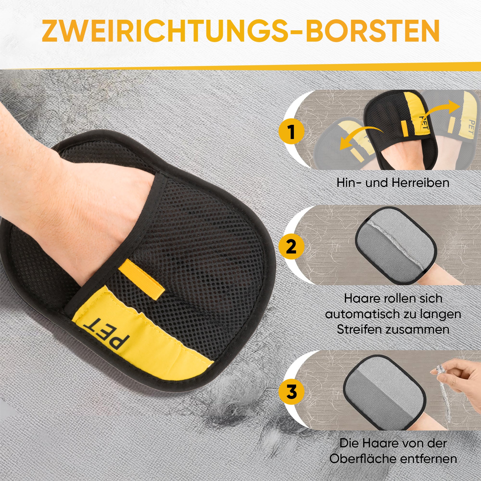 Haarentfernungshandschuh für Kleidung, Möbel & Textilien
