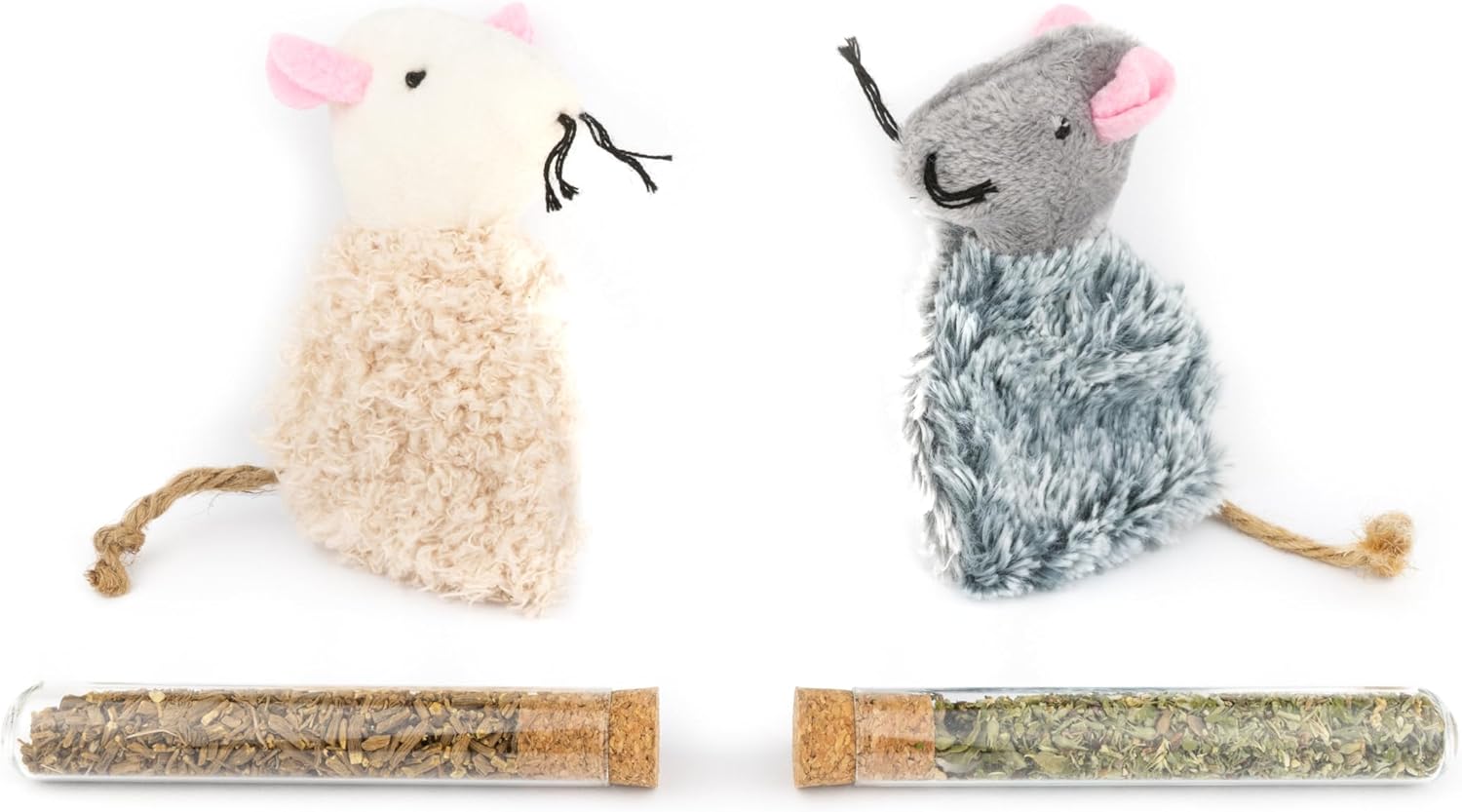 Befüllbare Plüschmäuse für Katzen - Mit Katzenminze & Baldrian