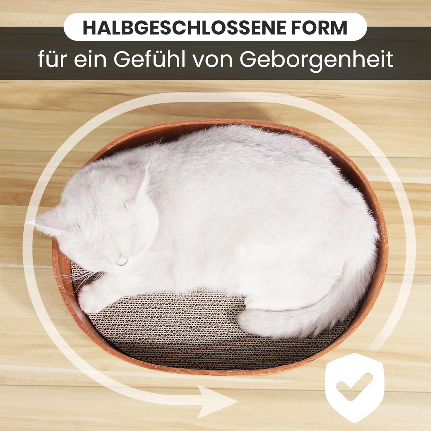 Kratzbett in Holzoptik mit 3 Kratzpads